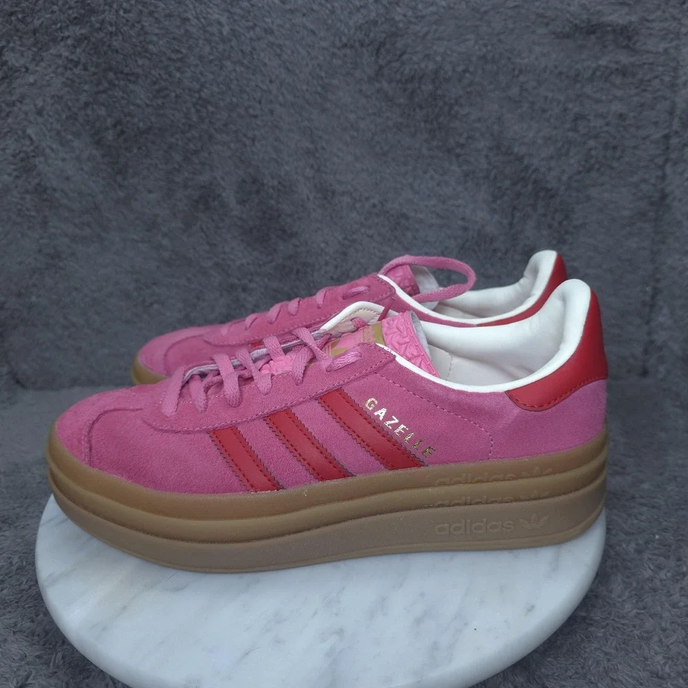 Adidas Gazelle Bold Shoes Mens Size 7 Pink Suede Gum Platform Low Top Sneakers